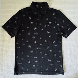 Travis Mathew Men's Golf Polo Shirt Beer Served Here Palm Trees Beach - Small